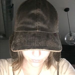 winter baseball hat with ear flaps